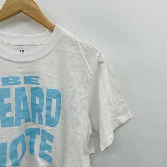 BP Womens Size Medium Be Heard Vote Short Sleeve Graphic Tshirt in White 2338 - Picture 5 of 9
